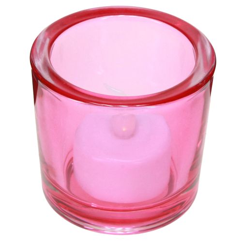 Product Tealight holder glass lanterns colored assorted Ø6.5cm H6cm 6pcs
