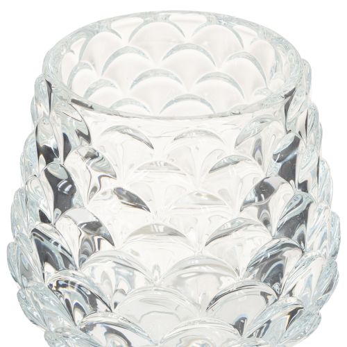 Product Tealight holder glass cone with base H19.5/22.5cm set of 2