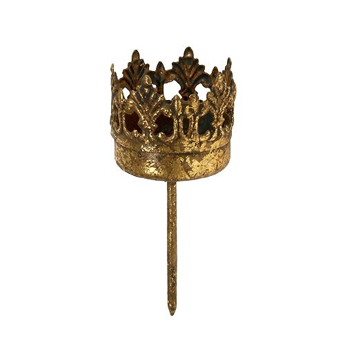 Floristik24 Tealight holder gold antique Ø3.8cm H9.5cm 1 pc