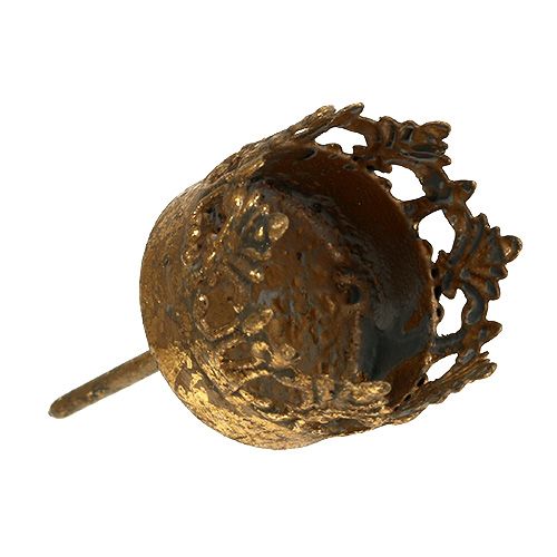 Floristik24 Tealight holder gold antique Ø3.8cm H9.5cm 1 pc