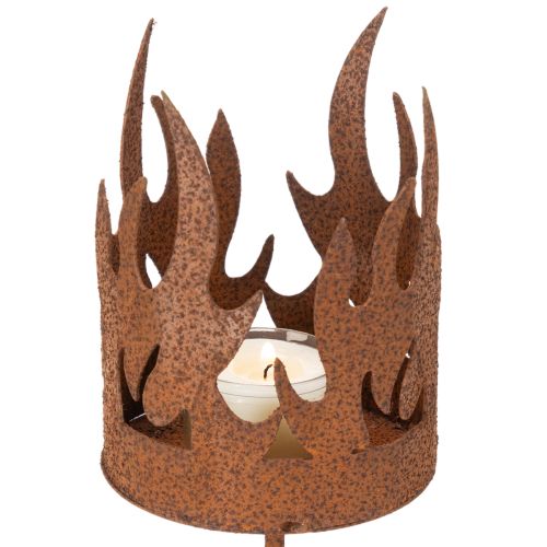 Tealight holder, candle shape, rust decoration, patina metal, H36cm | Floristik24.co.uk