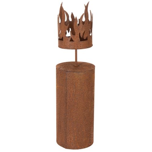 Tealight holder, candle shape, rust decoration, patina metal, H36cm | Floristik24.co.uk