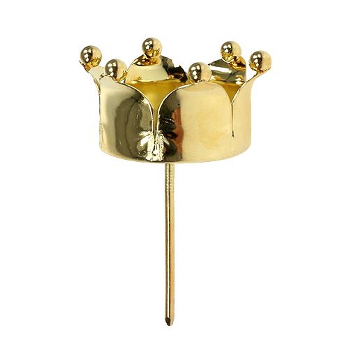 Product Tea light holder crown gold Ø4.8cm 4pcs