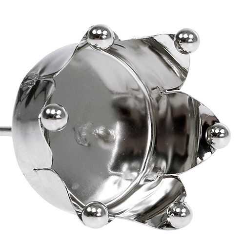 Product Tea light holder crown silver Ø4.8cm 4pcs