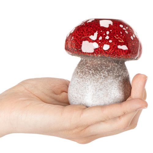 Decorative mushroom, fly agaric, tealight holder as table decoration, 9cm | Floristik24.co.uk