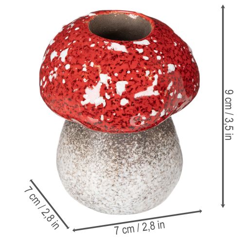 Decorative mushroom, fly agaric, tealight holder as table decoration, 9cm | Floristik24.co.uk