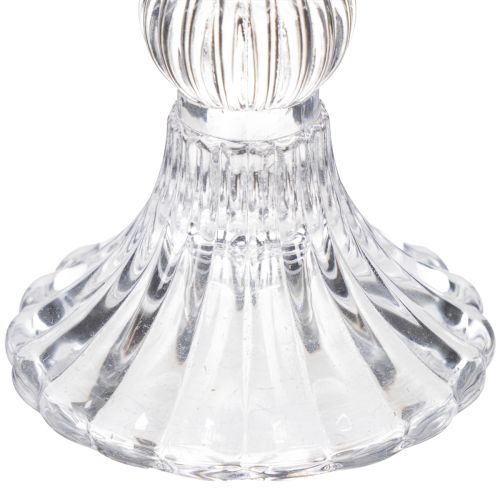 Product Glass candle holders with a floral pattern for elegant table decoration, 14cm, 2 pieces