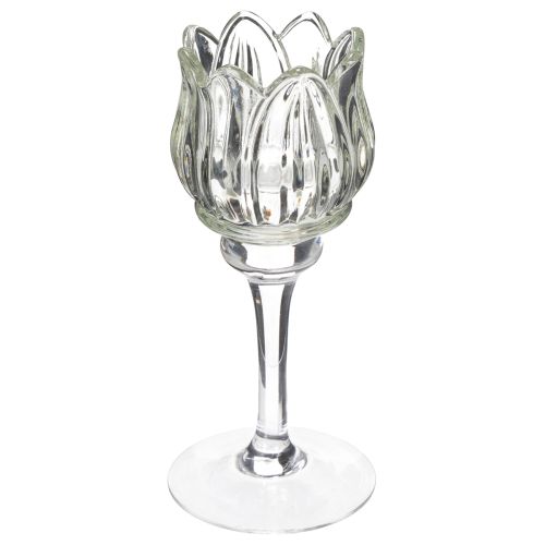 Floristik24 Glass tealight holder, decorative flower shape for a stylish ambience, 17cm
