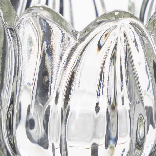 Product Glass tealight holder, decorative flower shape for a stylish ambience, 17cm