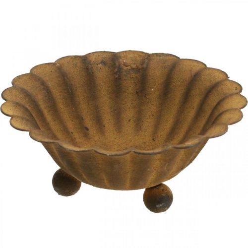 Product Tea light holder vintage small bowl rust metal Ø10cm H4.5cm