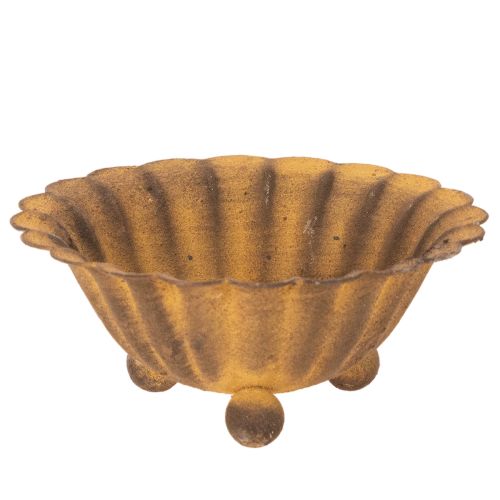 Vintage tealight holder, small bowl, rust-colored metal, Ø10cm, H4.5cm buy online | Floristik24.co.uk