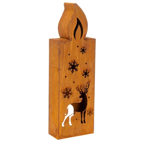 Christmas tealight holder, rusted metal candle holder, deer, 45x14cm buy online | Floristik24.co.uk
