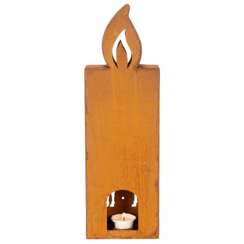 Christmas tealight holder, rusted metal candle holder, deer, 45x14cm | Floristik24.co.uk