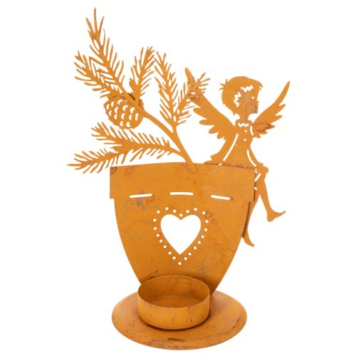 Christmas tealight holder, angel decoration, rust decoration, Ø8cm H18cm | Floristik24.co.uk