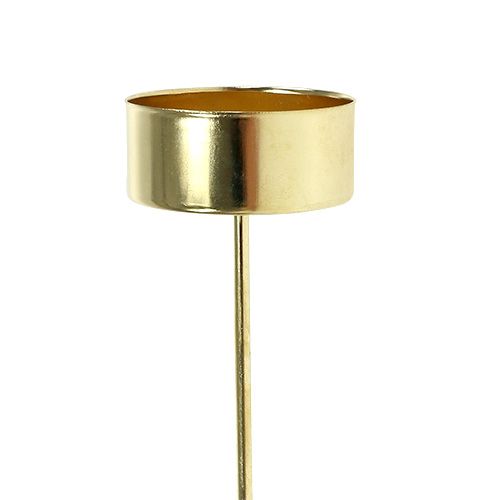 Floristik24 Tealight holder to stick gold 21cm 8pcs