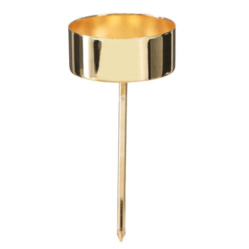 Product Tealight holder for sticking metal gold H9cm 8 pcs