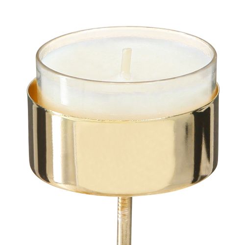 Product Tealight holder for sticking metal gold H9cm 8 pcs