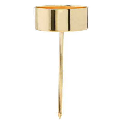 Product Tealight holder for sticking metal gold H9cm 8 pcs