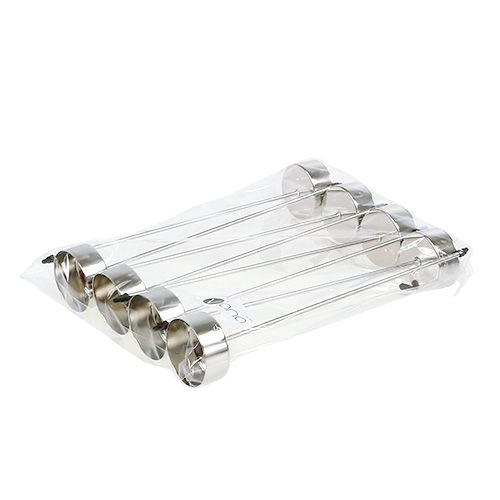 Product Tealight holder for sticking silver 21cm 8 pcs