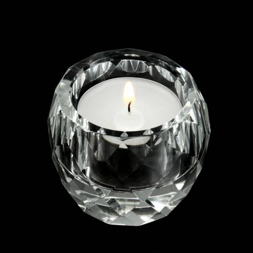 Floristik24 Tealight holder diamond clear Ø6cm table decoration