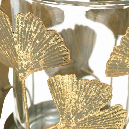 Floristik24 Tea light holder ginkgo leaves gold ginkgo candle holder table decoration Ø8.5cm