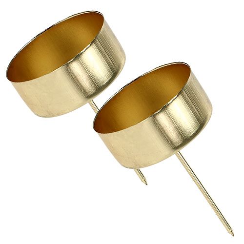 Floristik24 Tealight holder gold Ø4cm L7cm 4pcs