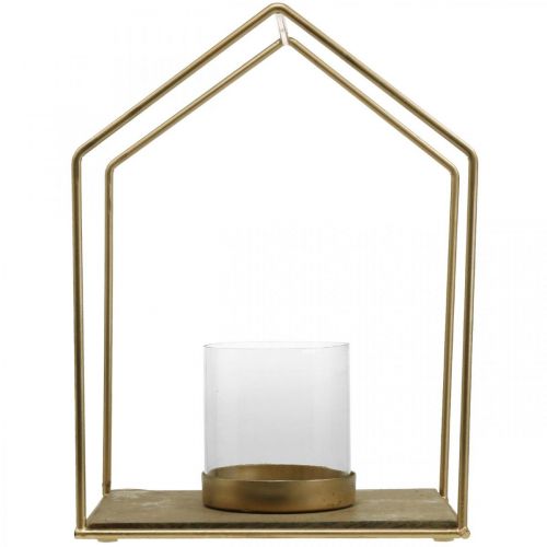 Product Lantern house metal tealight holder table decoration 26×20×35cm