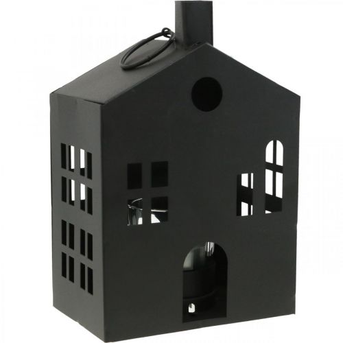 Floristik24 Tea light holder house black metal, light house Ø4.4cm H18cm