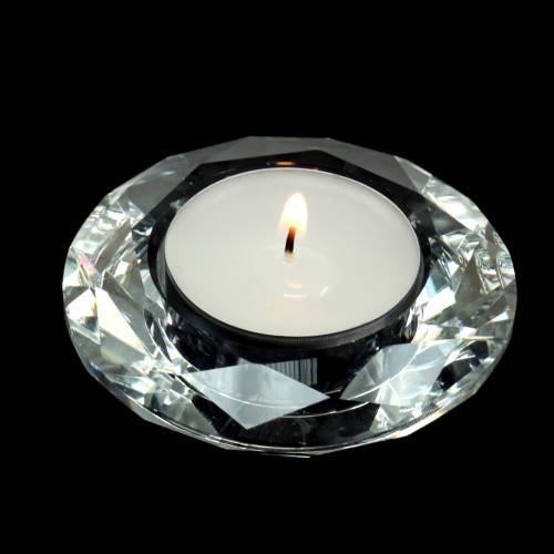 Product Tealight holder candle holder diamond clear Ø7cm