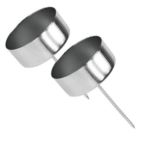 Floristik24 Tealight holder silver Ø4cm L7cm 4pcs