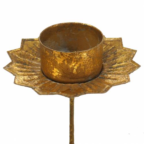 Floristik24 Tealight holder for sticking metal in gold Ø9cm H9cm 4pcs