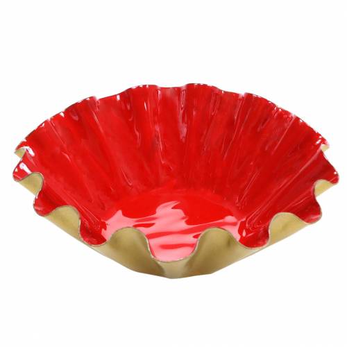 Product Decorative bowl baking pan enamel look red, gold Ø12.5cm H4cm