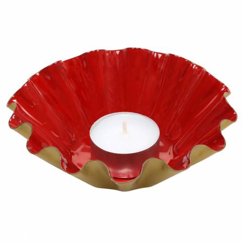 Product Decorative bowl baking pan enamel look red, gold Ø12.5cm H4cm