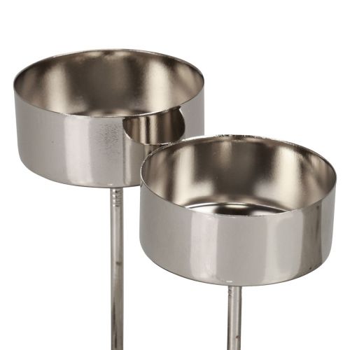 Tealight holder for sticking Advent wreath silver Ø4cm 8pcs