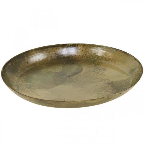 Product Decorative plate brass look Metal plate decoration Ø30.5cm