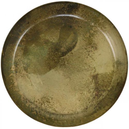 Decorative plate brass look Metal plate decoration Ø30.5cm