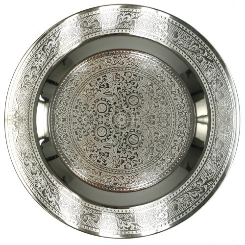 Floristik24 Decorative plate Marrakech silver Ø33cm