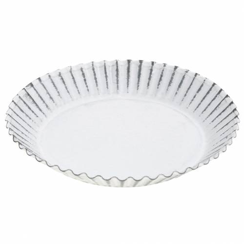 Floristik24 Decorative plate baking pan zinc white Ø15cm H2cm