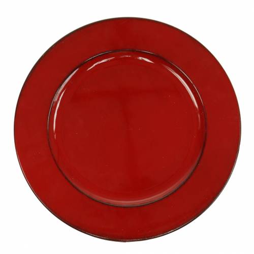 Floristik24 Decorative plate red/black Ø22cm