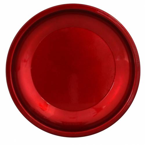 Floristik24 Decorative plate made of metal red with glaze effect Ø23cm