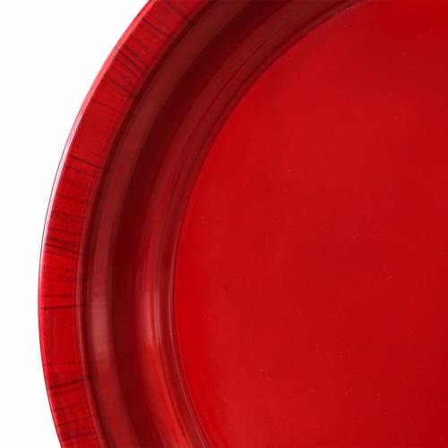 Product Decorative plate made of metal red with glaze effect Ø38cm