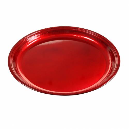 Floristik24 Decorative plate made of metal red with glaze effect Ø50cm