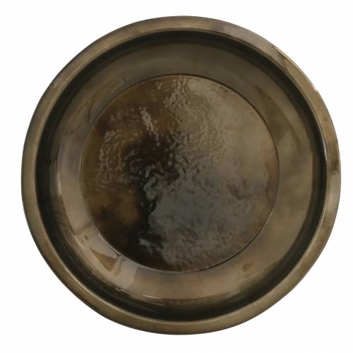 Decorative plate made of shiny bronze metal Ø23.5cm