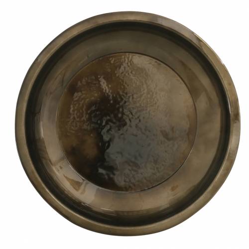 Floristik24 Decorative plate made of shiny bronze metal Ø23.5cm