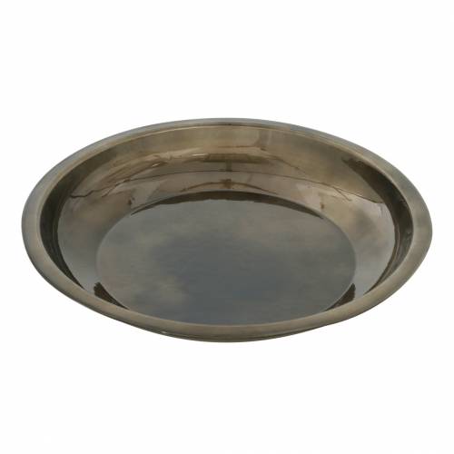 Floristik24 Decorative plate made of shiny bronze metal Ø23.5cm