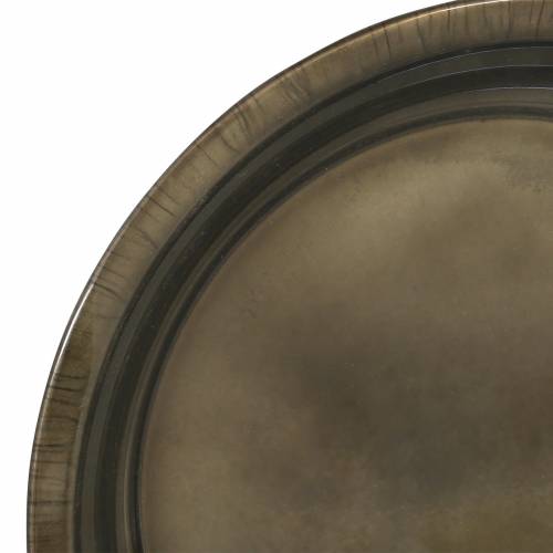 Floristik24 Decorative plate made of metal bronze with glaze effect Ø30cm