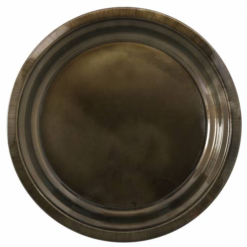 Decorative plate made of shiny bronze metal Ø40cm