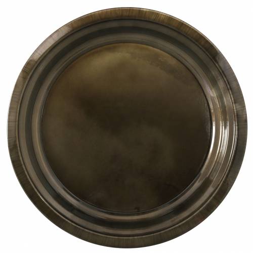 Floristik24 Decorative plate made of shiny bronze metal Ø40cm