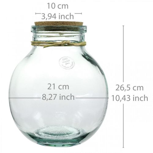 Floristik24 Bottle garden set glass with cork lid and tools Ø21cm H25cm