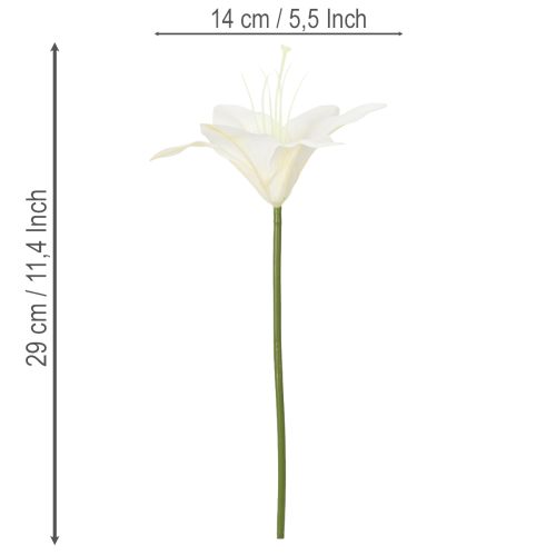 Artificial White Tiger Lily Bouquet for Vases and Arrangements, 29cm, Set of 6 | Floristik24.co.uk